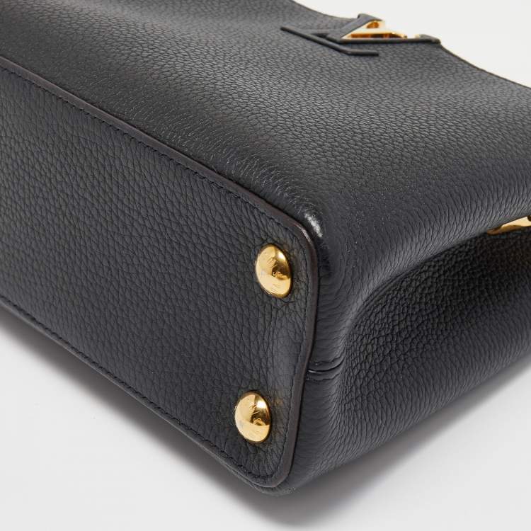 Pre Owned Louis Vuitton Black Taurillon Leather Capucines BB Bag