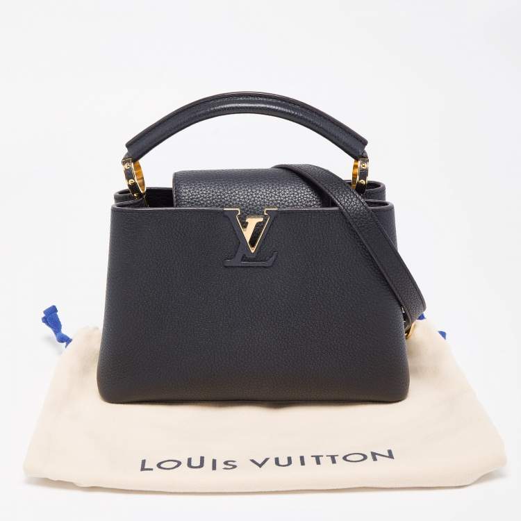 Pre Owned Louis Vuitton Black Taurillon Leather Capucines BB Bag