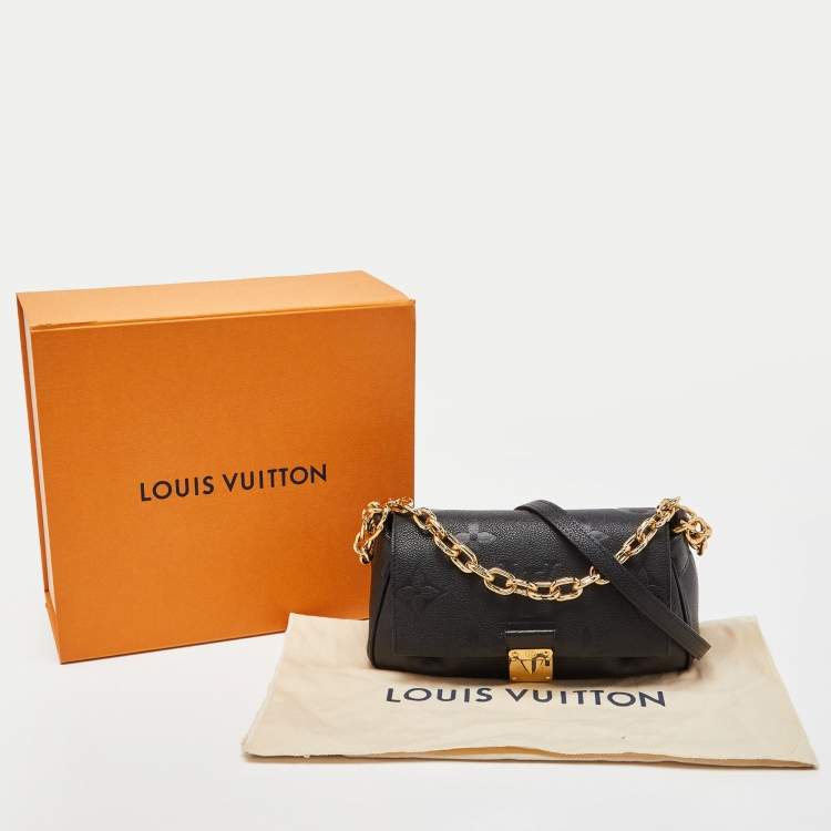Pre Owned Louis Vuitton Black Monogram Giant Empreinte Leather Favorite MM Bag