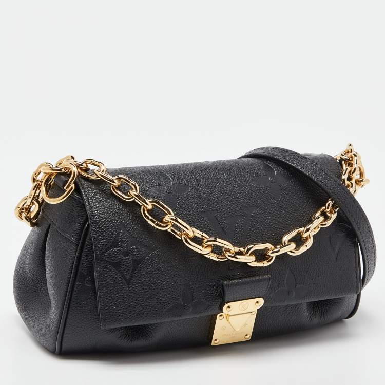 Pre Owned Louis Vuitton Black Monogram Giant Empreinte Leather Favorite MM Bag