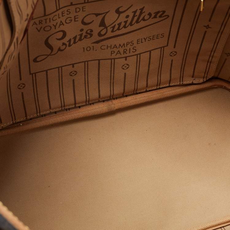 Pre Owned Louis Vuitton Brown Monogram Canvas Neverfull MM Tote Bag