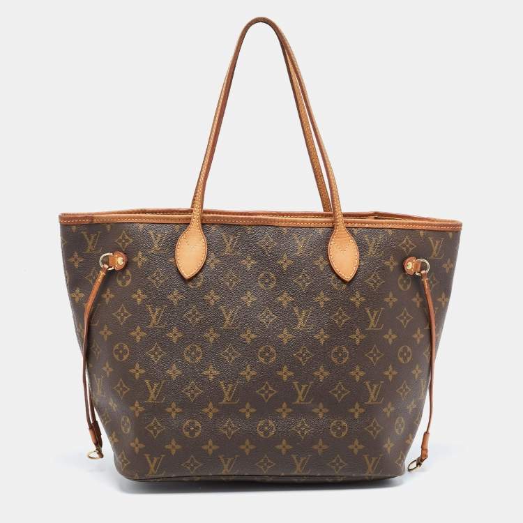 Pre Owned Louis Vuitton Brown Monogram Canvas Neverfull MM Tote Bag