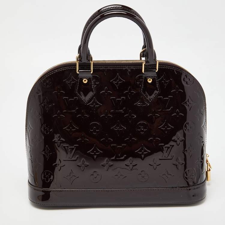 Pre Owned Louis Vuitton Amarante Monogram Vernis Alma PM Bag