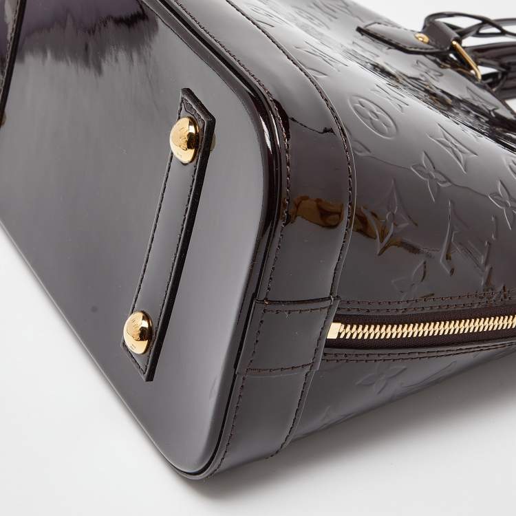 Pre Owned Louis Vuitton Amarante Monogram Vernis Alma PM Bag