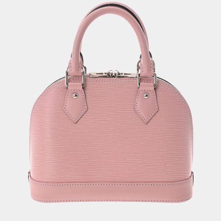 Authentic Louis Vuitton Alma BB Pink Epi Leather Handbag with strap