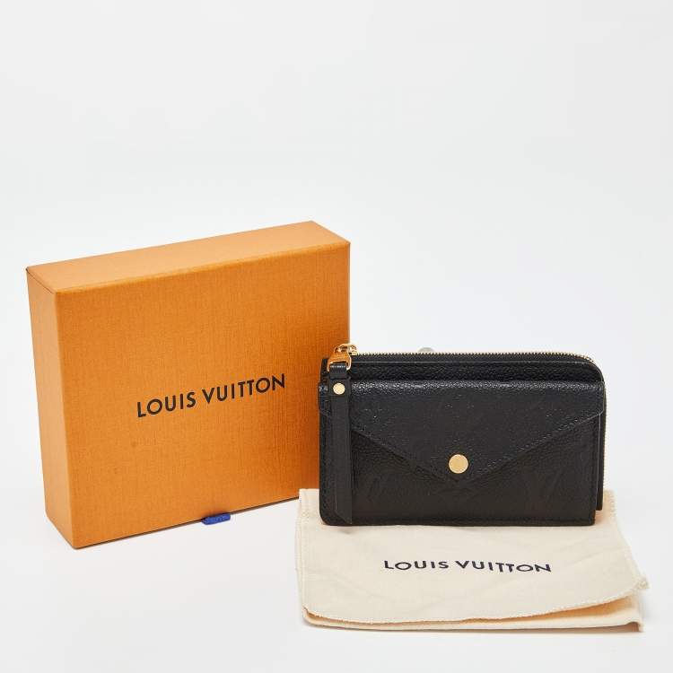 Pre Owned Louis Vuitton Black Monogram Empreinte Leather Recto Verso Card Holder