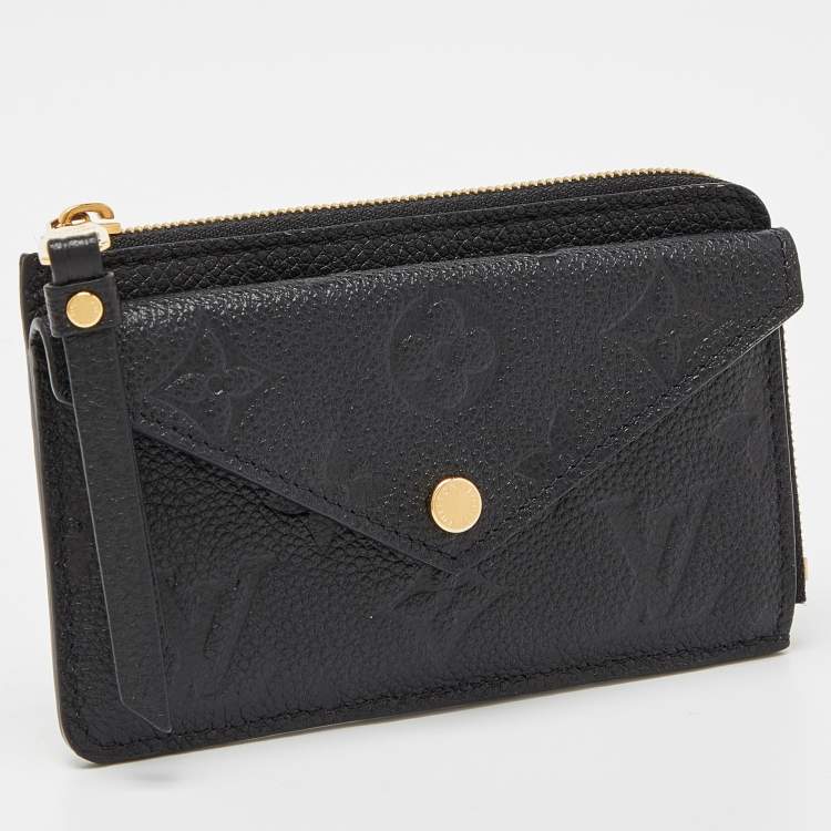 Pre Owned Louis Vuitton Black Monogram Empreinte Leather Recto Verso Card Holder