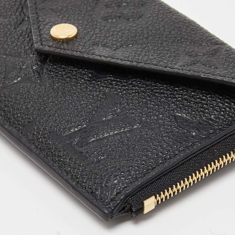 Pre Owned Louis Vuitton Black Monogram Empreinte Leather Recto Verso Card Holder