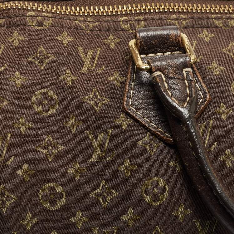 Pre Owned Louis Vuitton Fusain Monogram Mini Lin Canvas Speedy 30 Bag