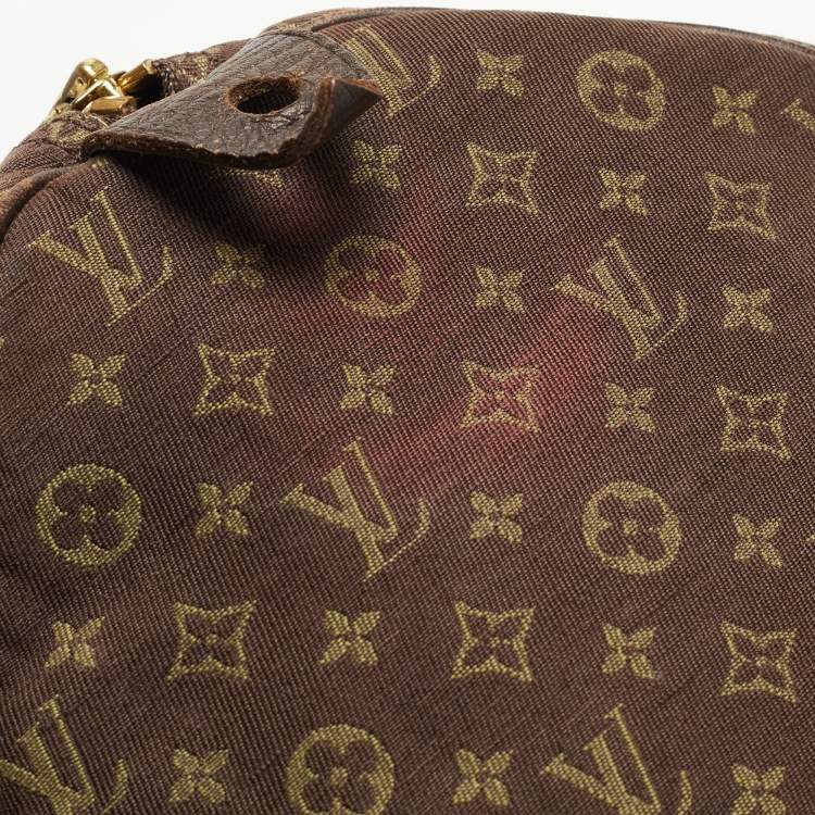 Pre Owned Louis Vuitton Fusain Monogram Mini Lin Canvas Speedy 30 Bag