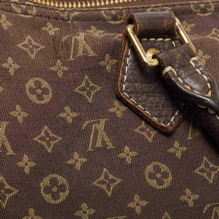 Pre Owned Louis Vuitton Fusain Monogram Mini Lin Canvas Speedy 30 Bag