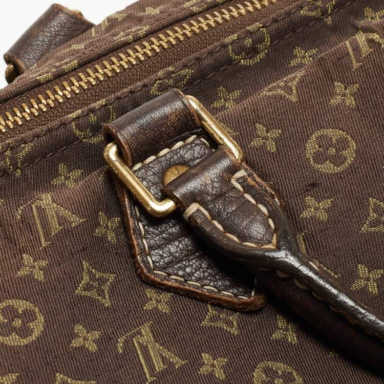 Pre Owned Louis Vuitton Fusain Monogram Mini Lin Canvas Speedy 30 Bag