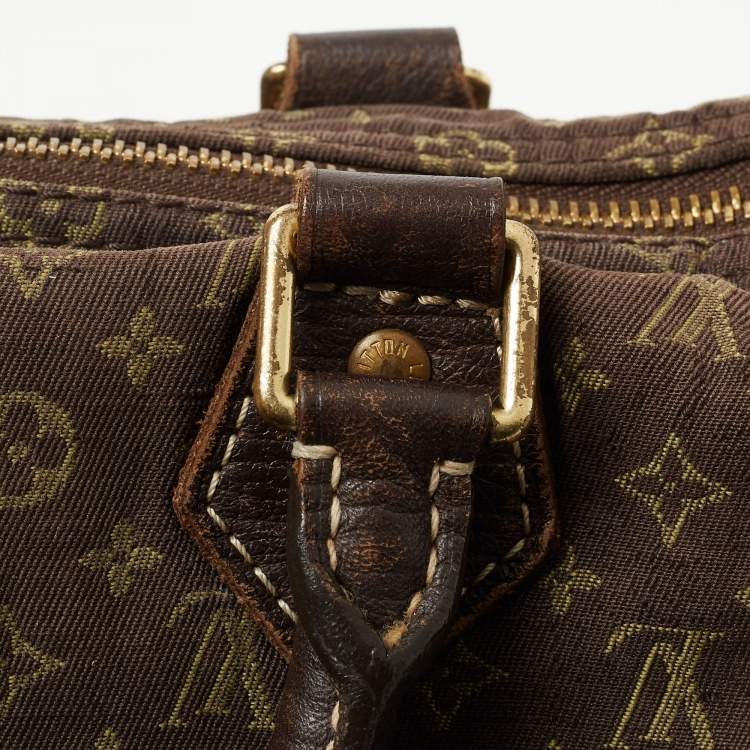 Pre Owned Louis Vuitton Fusain Monogram Mini Lin Canvas Speedy 30 Bag
