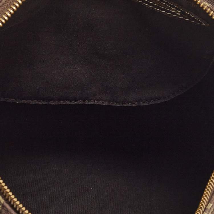 Pre Owned Louis Vuitton Fusain Monogram Mini Lin Canvas Speedy 30 Bag