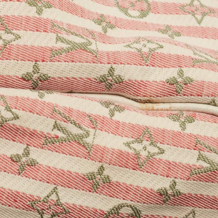 Pre Owned Louis Vuitton  White/Pink Mini Lin Croisette Speedy 30 Bag