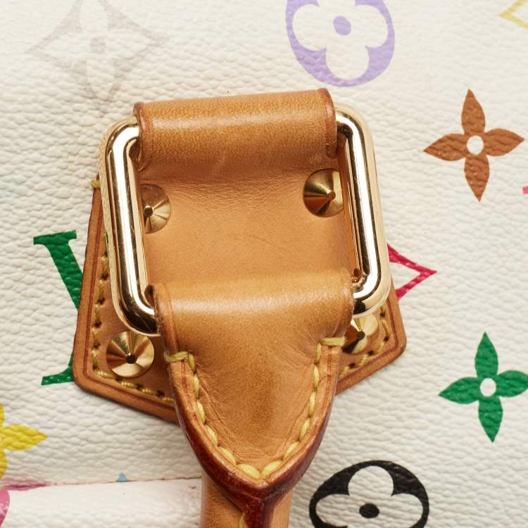 Pre Owned Louis Vuitton White/Multicolor Monogram Canvas Speedy 30 Bag