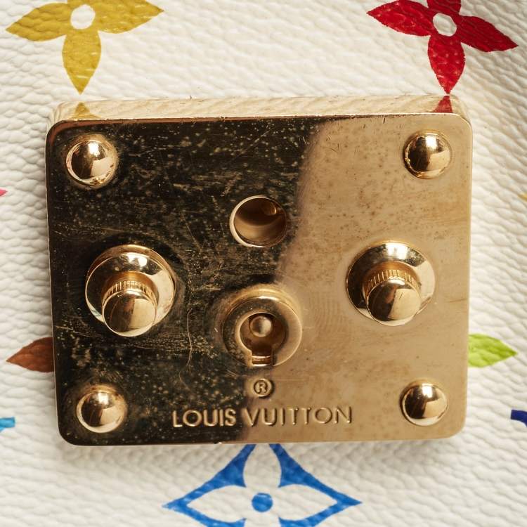 Pre Owned Louis Vuitton White/Multicolor Monogram Canvas Speedy 30 Bag