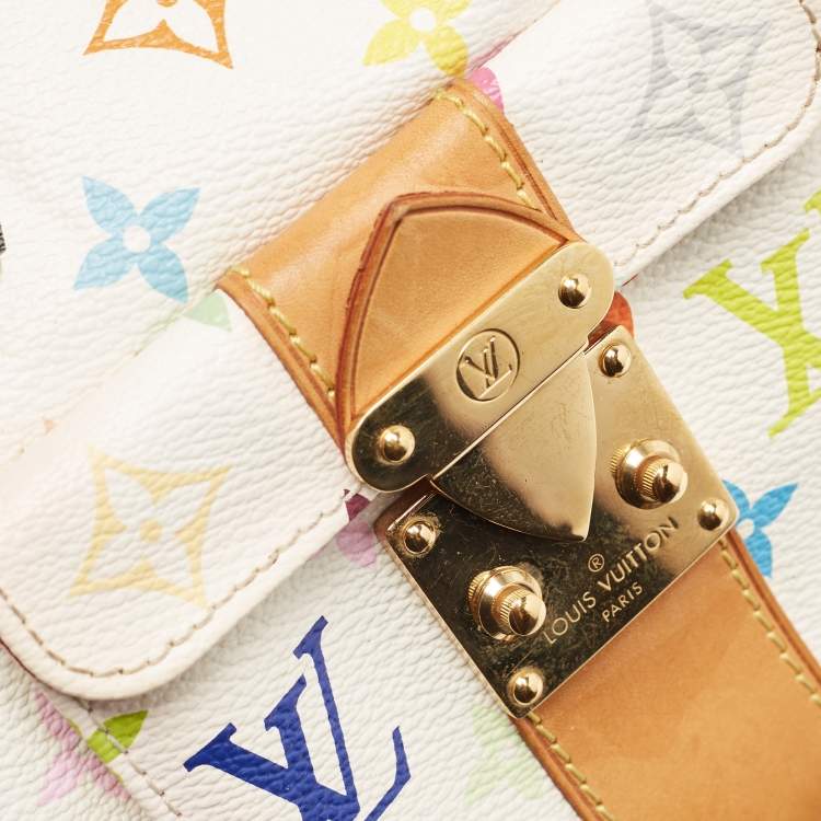 Pre Owned Louis Vuitton White/Multicolor Monogram Canvas Speedy 30 Bag