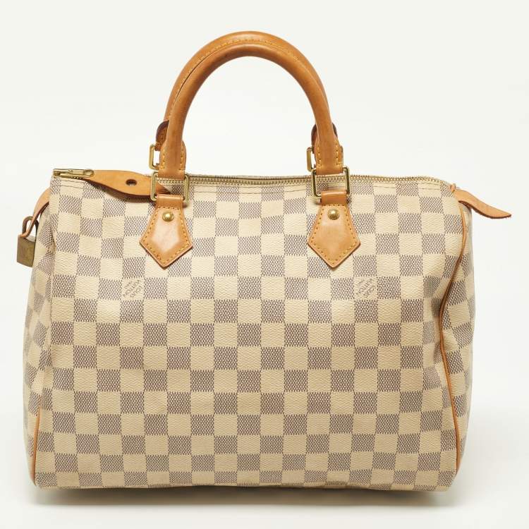 Pre Owned Louis Vuitton Damier Azur Canvas Speedy 30 Bag
