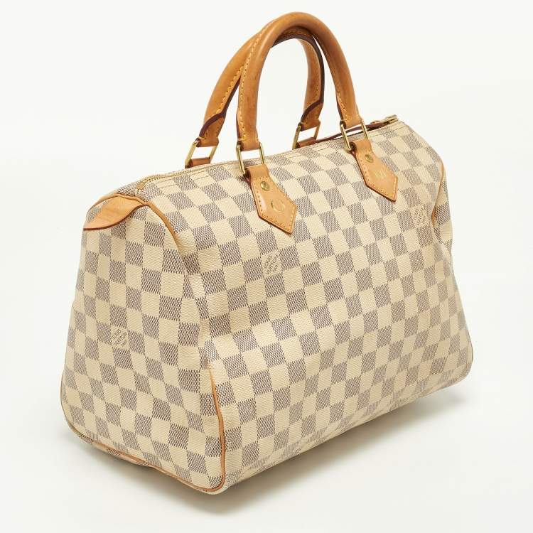 Pre Owned Louis Vuitton Damier Azur Canvas Speedy 30 Bag