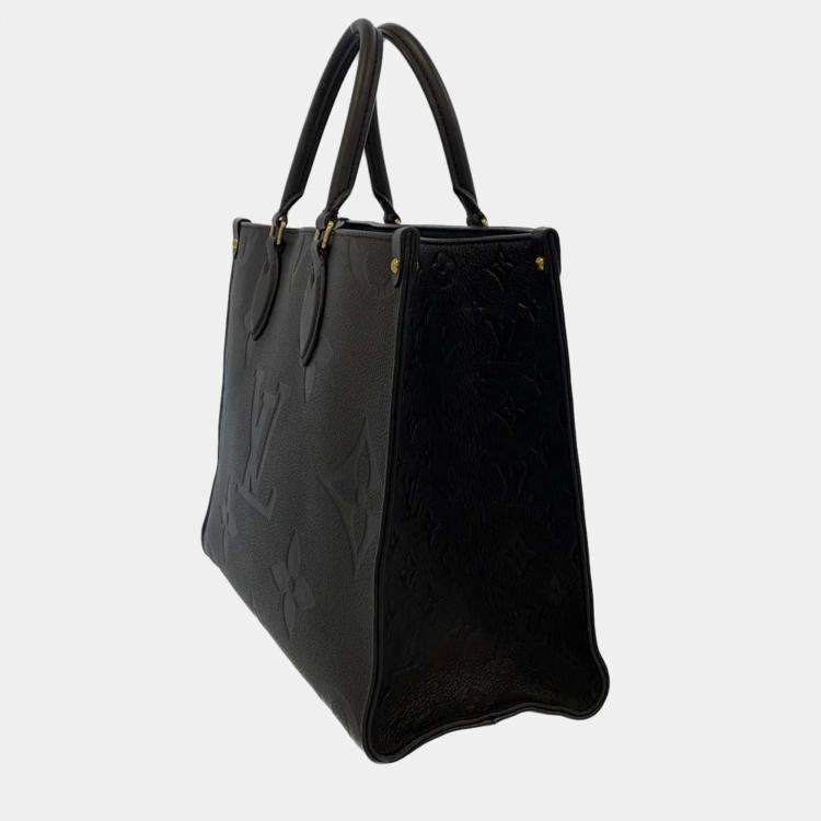 LOUIS VUITTON Onthego MM Monogram Empreinte Leather Shoulder Bag Black
