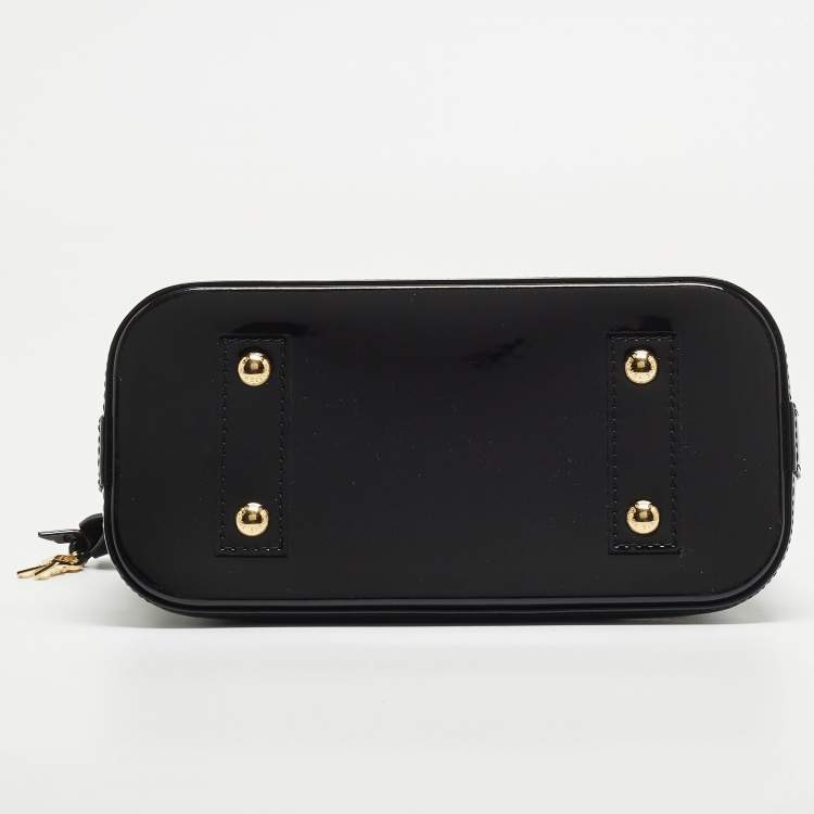 Pre Owned Louis Vuitton Black Magnetique Monogram Vernis Alma BB Bag