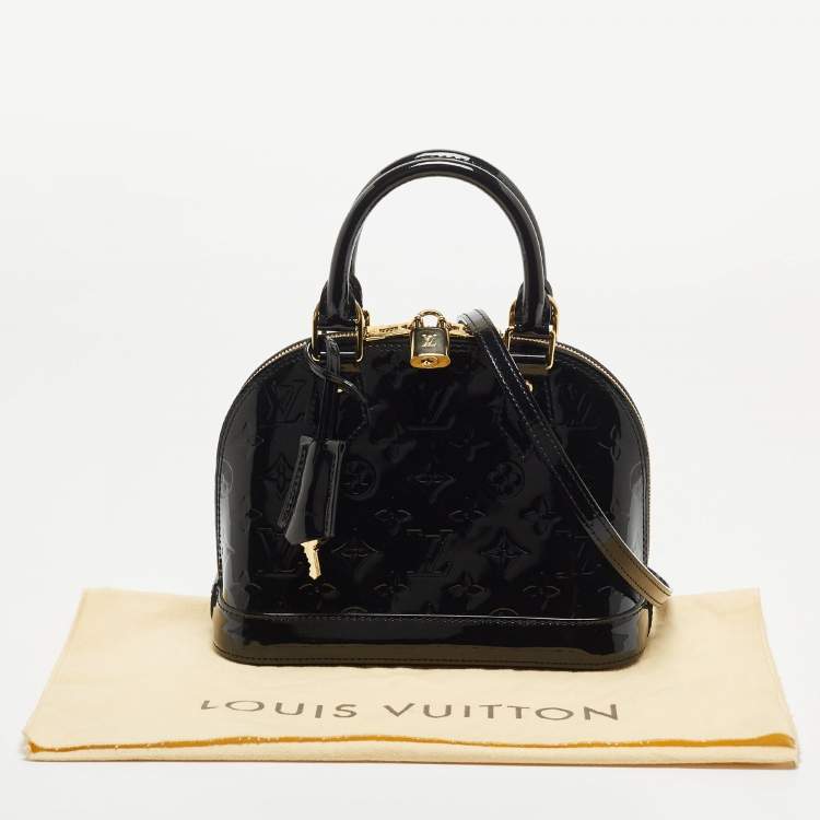 Pre Owned Louis Vuitton Black Magnetique Monogram Vernis Alma BB Bag