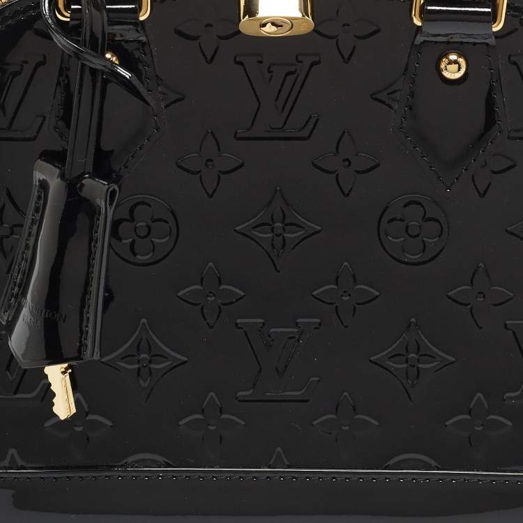 Pre Owned Louis Vuitton Black Magnetique Monogram Vernis Alma BB Bag