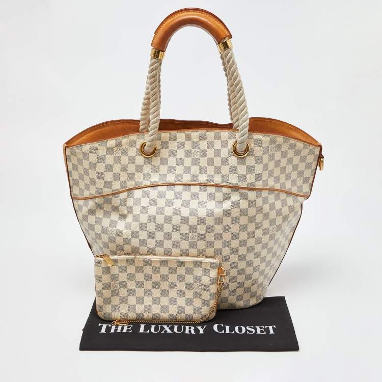 Pre Owned Louis Vuitton Damier Azur Canvas Pampelonne GM Bag