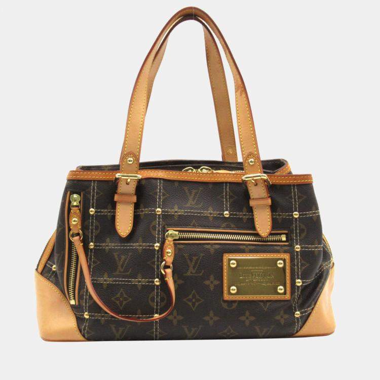 LOUIS VUITTON LV Riveting Monogram Canvas Tote Bag Brown-US