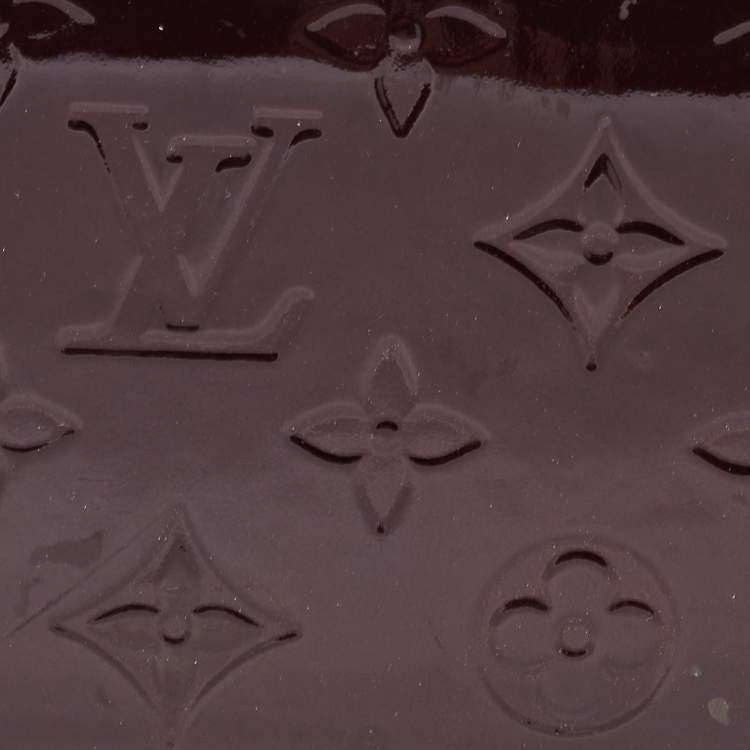 Pre Owned Louis Vuitton Amarante Monogram Vernis Zippy Wallet