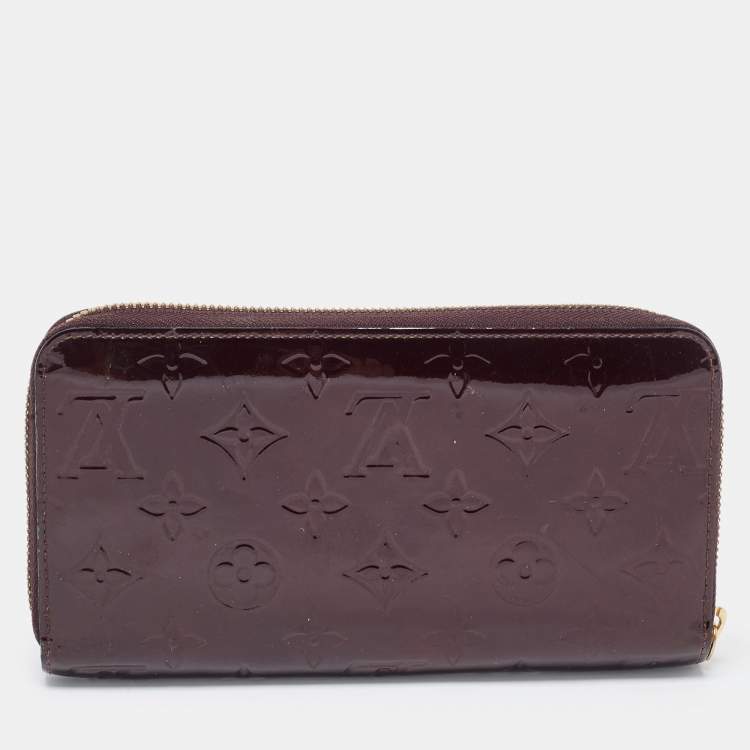 Pre Owned Louis Vuitton Amarante Monogram Vernis Zippy Wallet