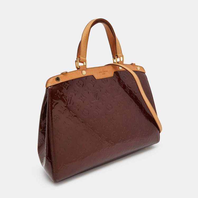 Pre Owned Louis Vuitton Amarante Monogram Vernis Brea GM Bag