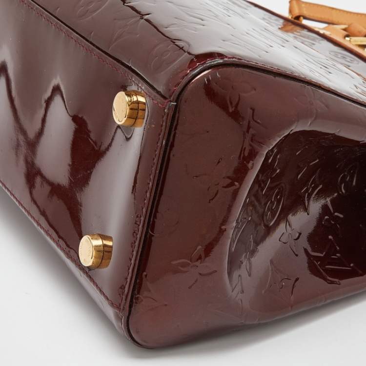Pre Owned Louis Vuitton Amarante Monogram Vernis Brea GM Bag