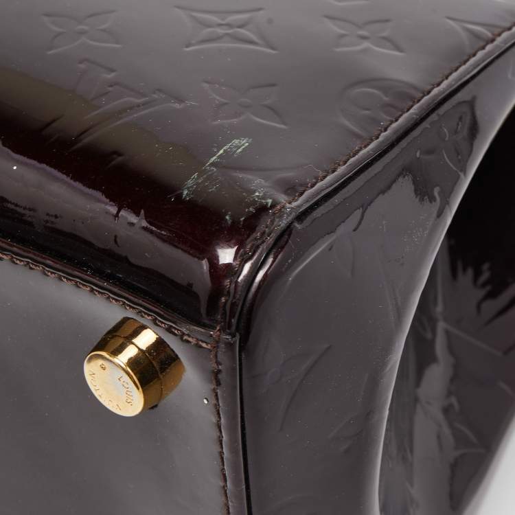 Pre Owned Louis Vuitton Amarante Monogram Vernis Brea MM Bag