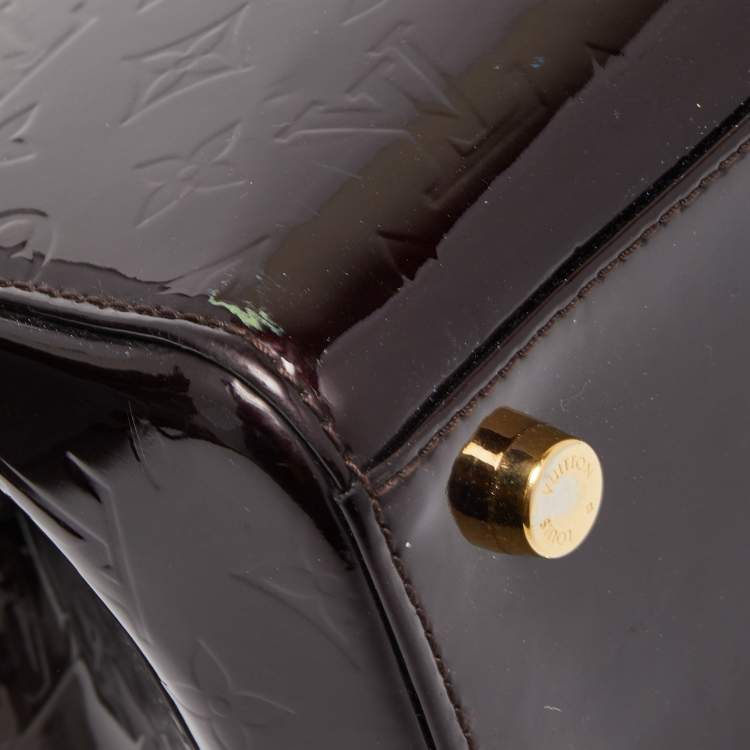 Pre Owned Louis Vuitton Amarante Monogram Vernis Brea MM Bag