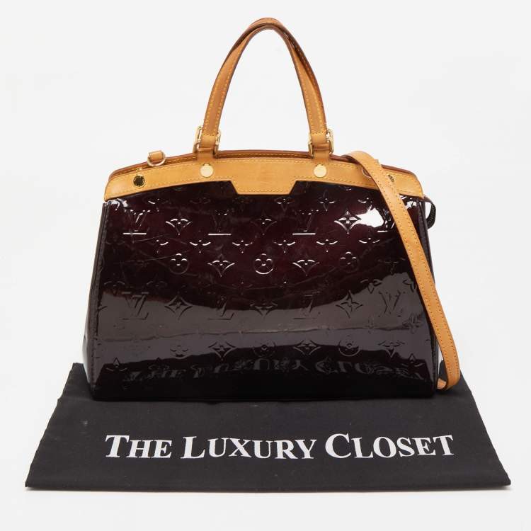 Pre Owned Louis Vuitton Amarante Monogram Vernis Brea MM Bag