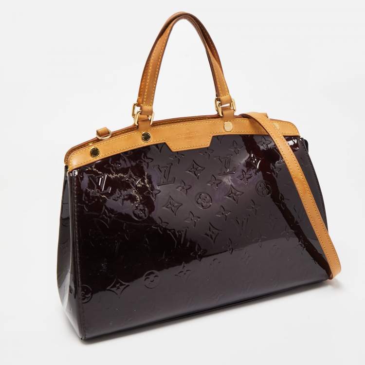 Pre Owned Louis Vuitton Amarante Monogram Vernis Brea MM Bag