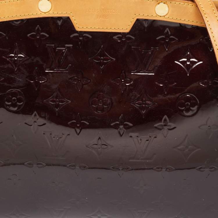 Pre Owned Louis Vuitton Amarante Monogram Vernis Brea MM Bag
