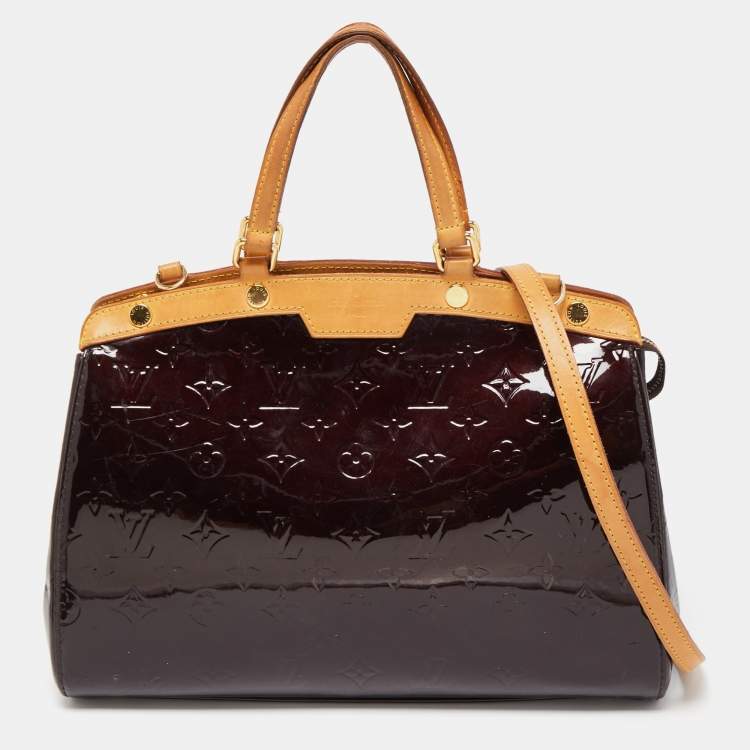 Pre Owned Louis Vuitton Amarante Monogram Vernis Brea MM Bag