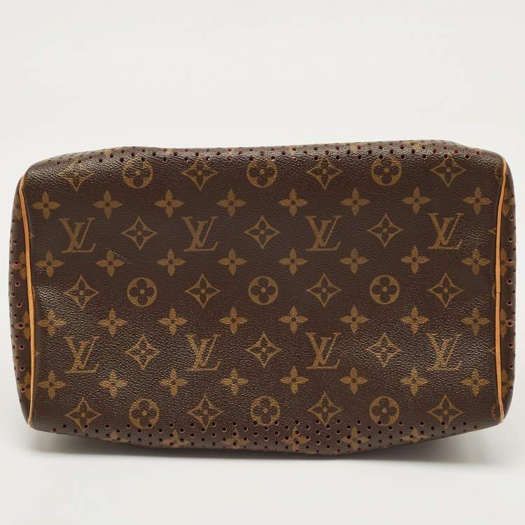 Pre Owned Louis Vuitton Fuchsia Monogram Perforated Canvas Speedy 30 Bag