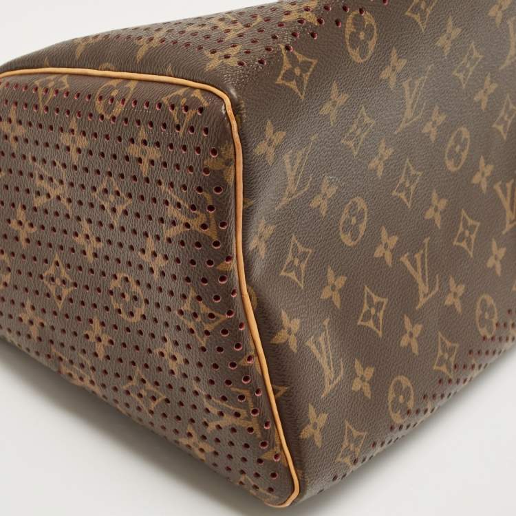 Pre Owned Louis Vuitton Fuchsia Monogram Perforated Canvas Speedy 30 Bag