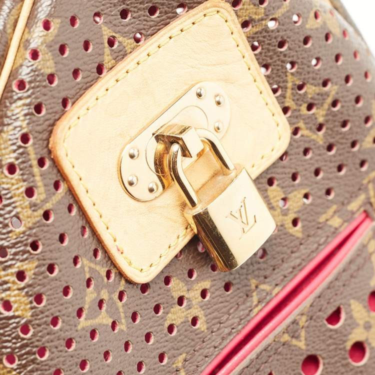 Pre Owned Louis Vuitton Fuchsia Monogram Perforated Canvas Speedy 30 Bag