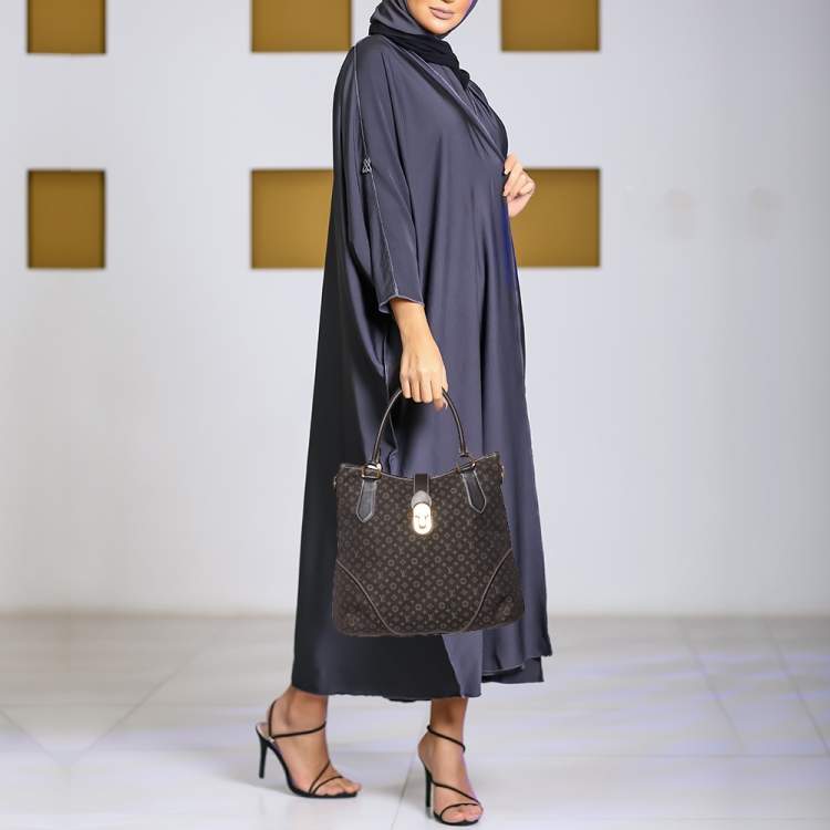 Auth Louis Vuitton Idylle Elegie Fusain Brown Monogram Canvas Women's Tote  Bag
