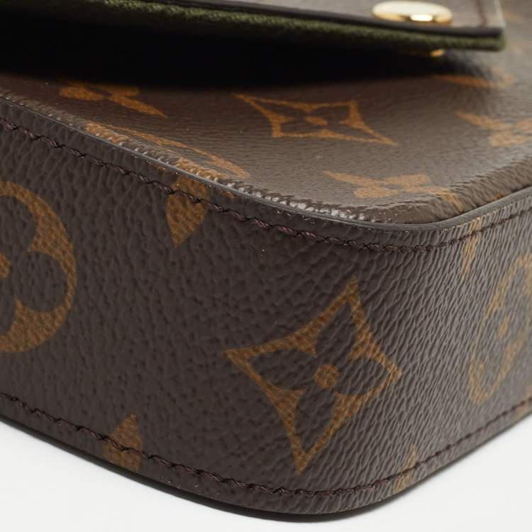 Pre Owned Louis Vuitton Khaki Monogram Canvas Félicie Strap & Go