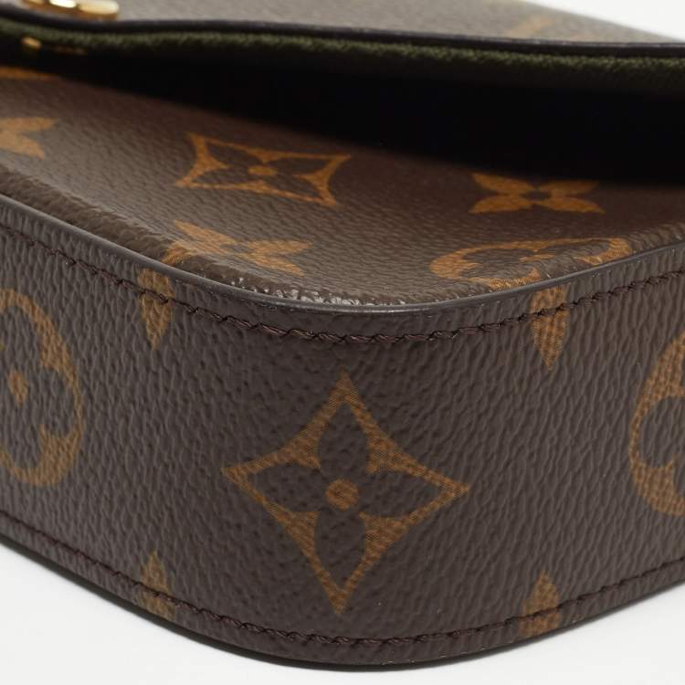 Pre Owned Louis Vuitton Khaki Monogram Canvas Félicie Strap & Go