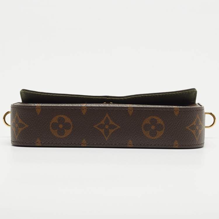 Pre Owned Louis Vuitton Khaki Monogram Canvas Félicie Strap & Go