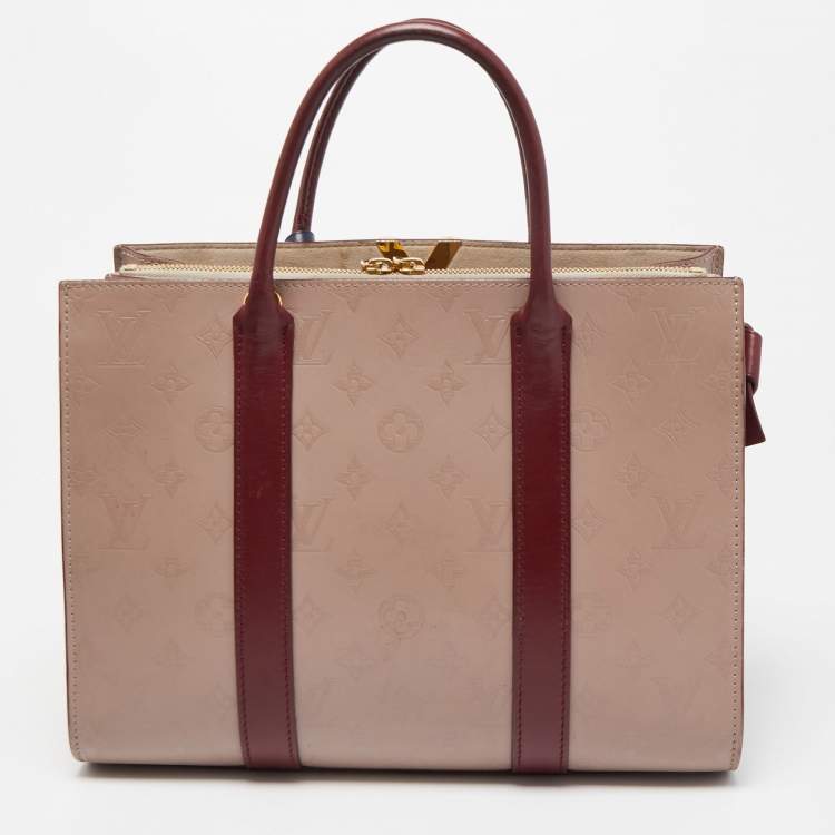 Pre Owned Louis Vuitton Red/Plume Monogram Leather Very Tote MM