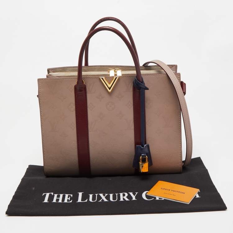 Pre Owned Louis Vuitton Red/Plume Monogram Leather Very Tote MM