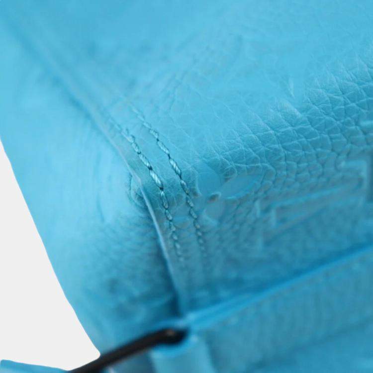Pre Owned Louis Vuitton Blue Monogram Leather Empriente Triangle Tuffetage Shoulder Bag